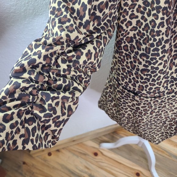 Rachel Zoe Leopard Print Tuxedo Blazer Plus Size 1X - Picture 3 of 9